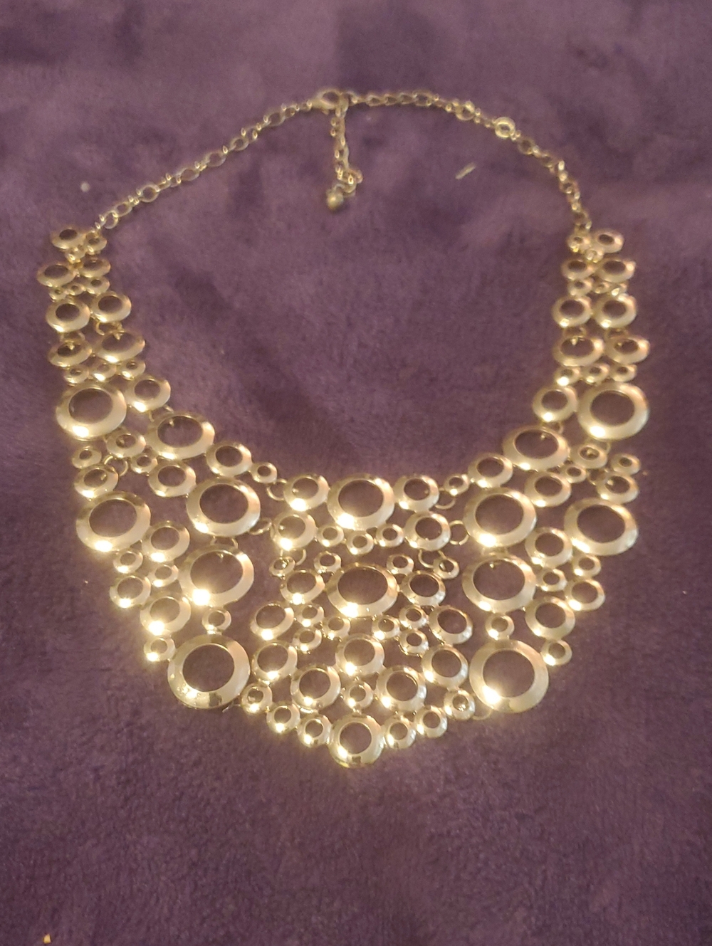 Gold-Tone Circle Statement Necklace - Women Jewelry